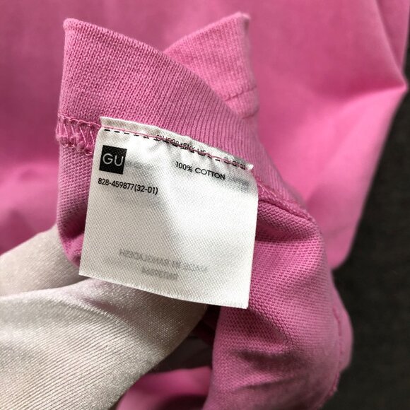 GU (Uniqlo) Cotton Crewneck T Shirt Mens L Pink Short Sleeve Solid - Picture 6 of 8
